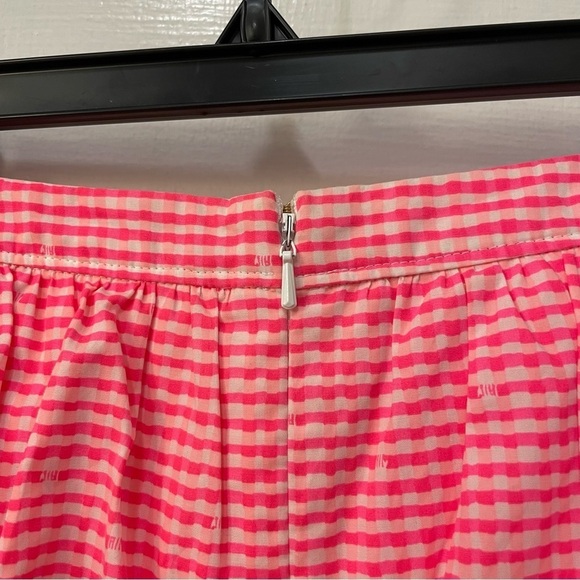 Lilly Pulitzer Thyme Skirt Party Fiesta Pink Peplum Neon Gingham - Picture 7 of 9